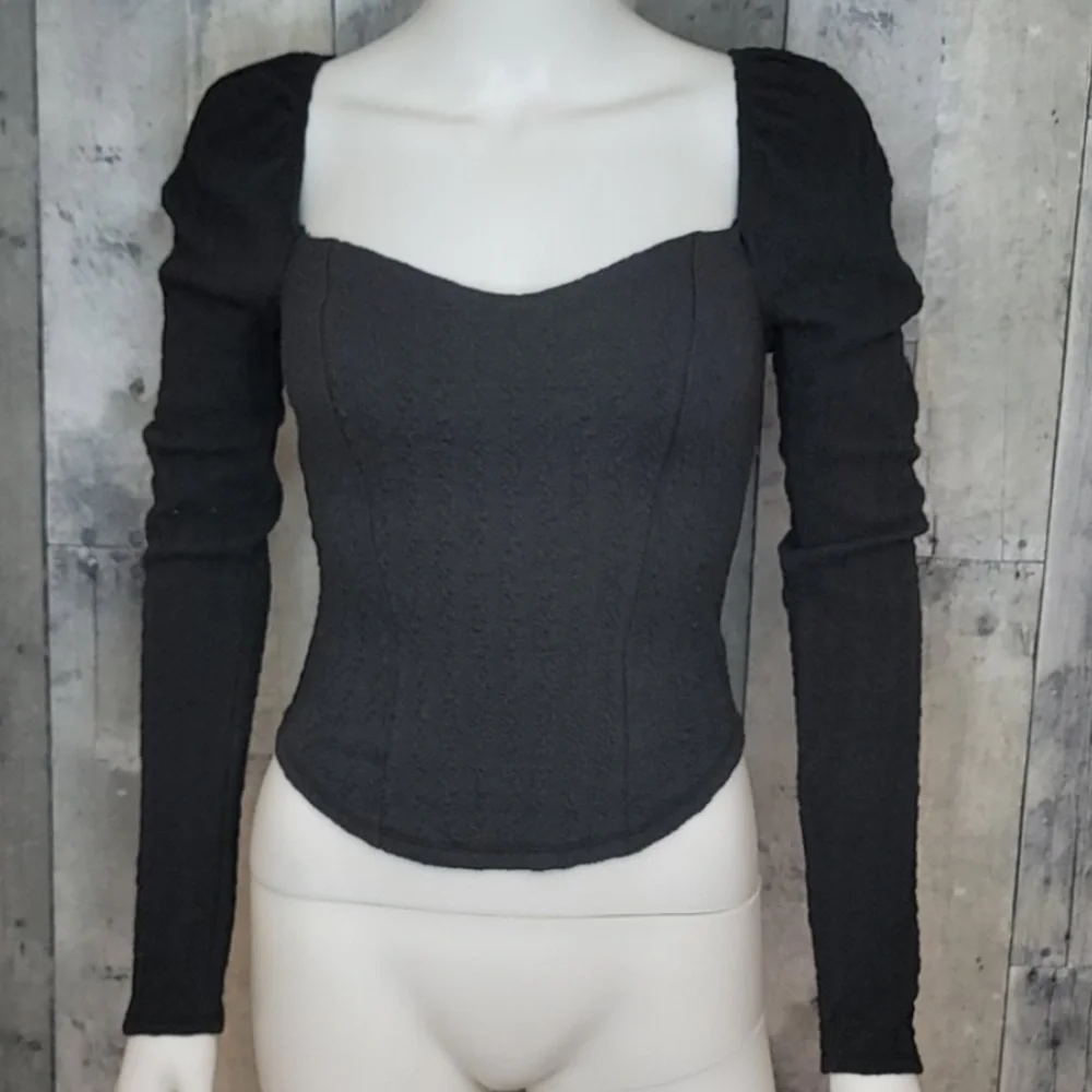 Free People Black Size Small Brittany Top